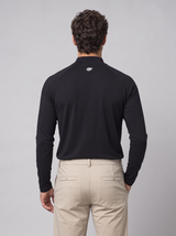 Slim Fit Longsleeve mit Stehkragen – Schwarz