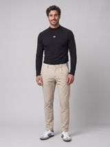 Slim Fit Longsleeve mit Stehkragen – Schwarz