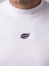 Slim Fit Longsleeve mit Stehkragen – Weiß
