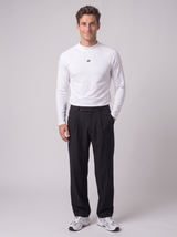 Slim Fit Longsleeve mit Stehkragen – Weiß