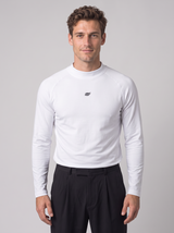 Slim Fit Longsleeve mit Stehkragen – Weiß