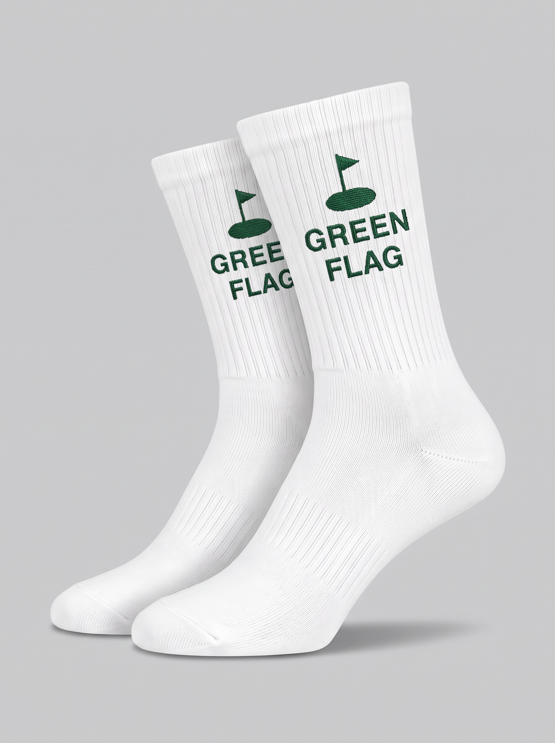 Tennissocken aus Lyocell und Seide mit "Green Flag"-Logo – Weiß