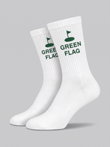 Tennissocken aus Lyocell und Seide mit "Green Flag"-Logo – Weiß