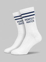 Tennissocken aus Lyocell und Seide mit "Perfect Match"-Schriftzug – Weiß