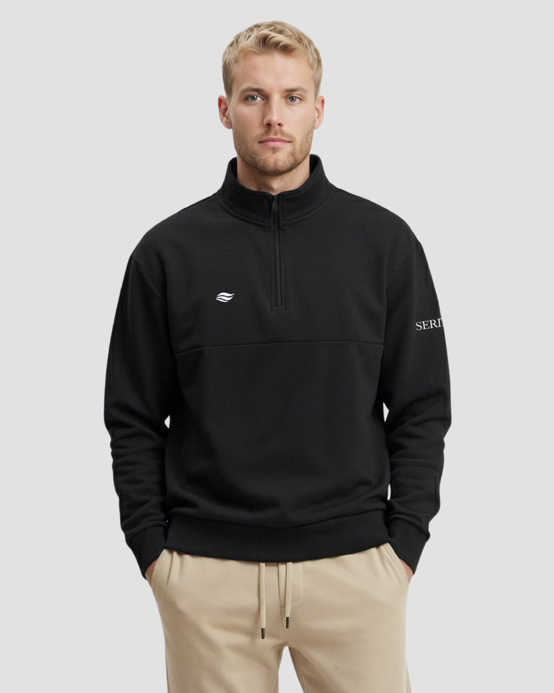 Heavy Natural Performance Quarter Zip - Navy Blue