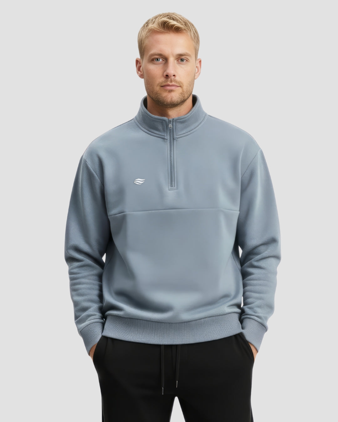 Heavy Natural Performance Quarter Zip - Navy Blue