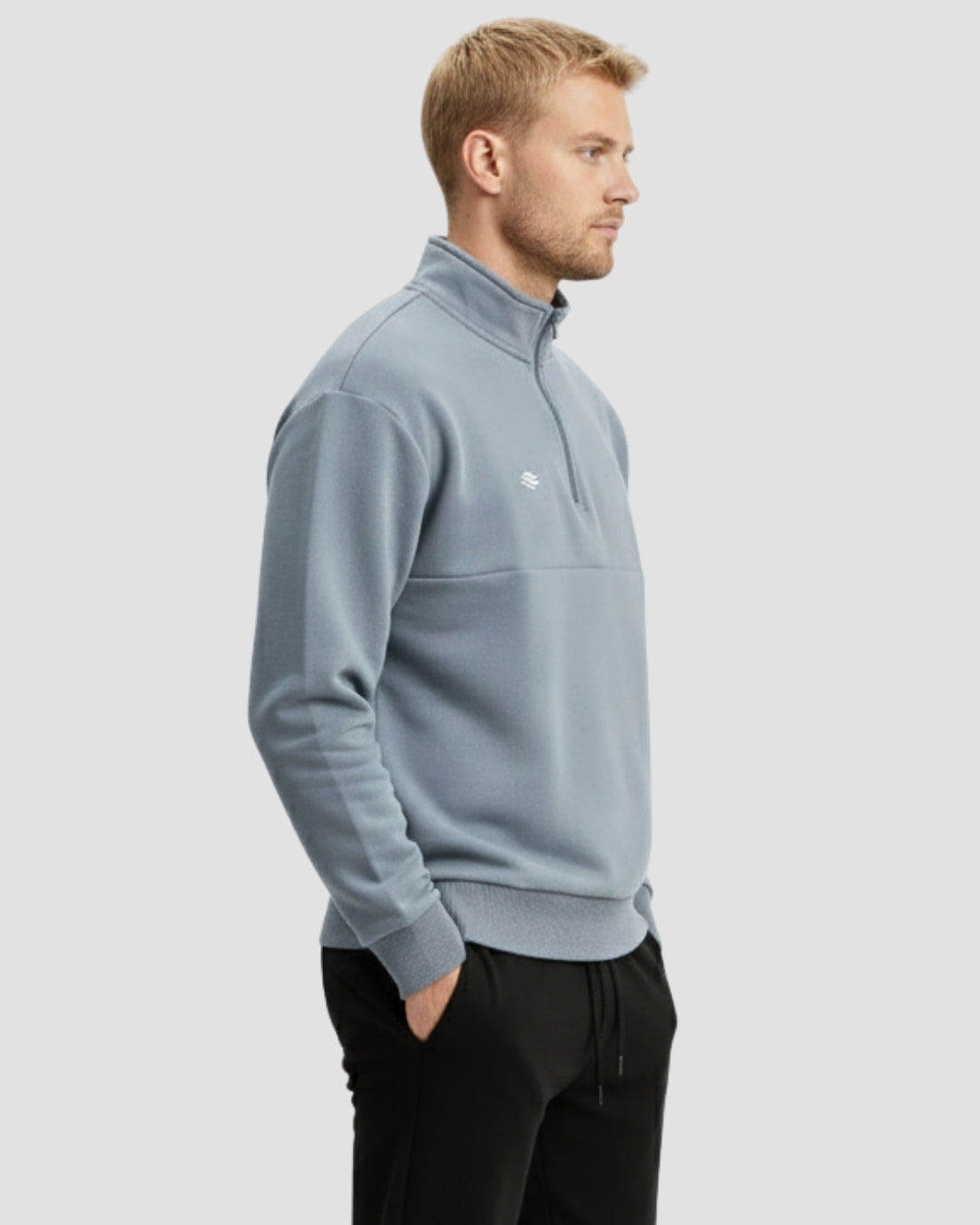 Heavy Natural Performance Quarter Zip - Navy Blue