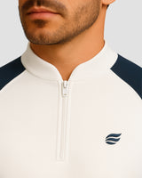 Lightweight Natural Performance Quarter Zip - White