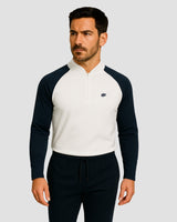 Light Natural Performance Quarter Zip - White
