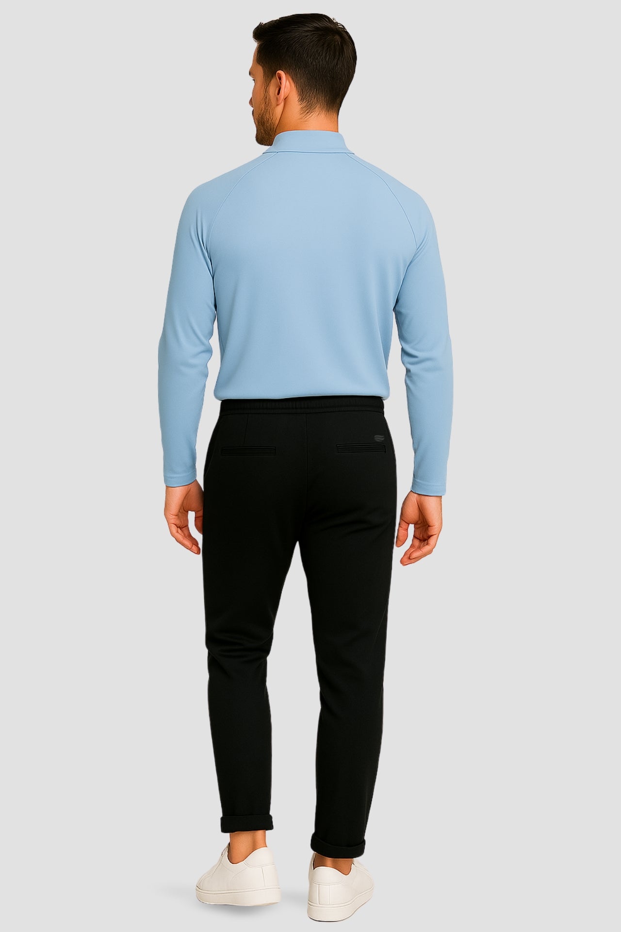 Light Natural Performance Quarter Zip - Hellblau