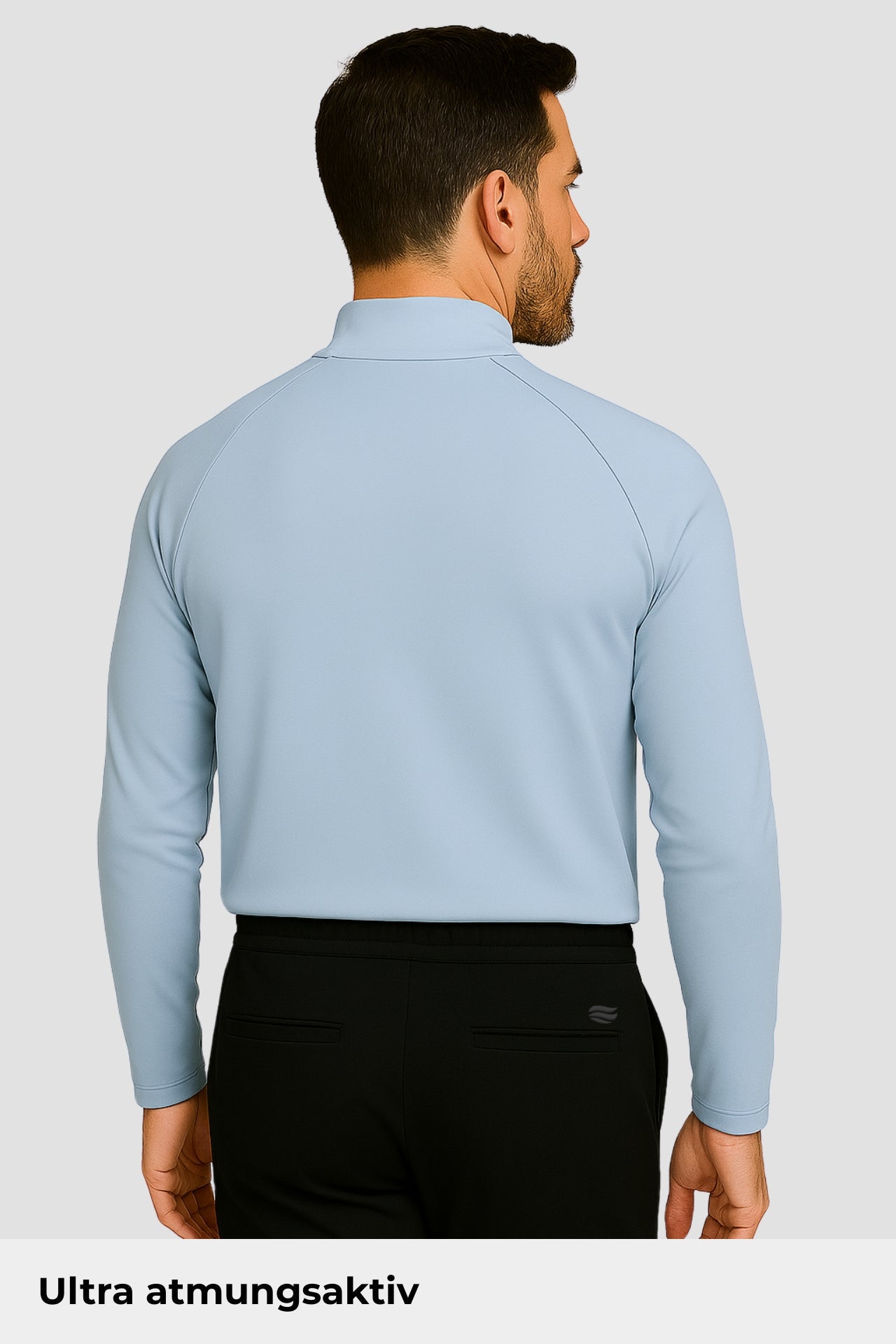 Light Natural Performance Quarter Zip - Hellblau