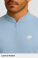 Light Natural Performance Quarter Zip - Hellblau