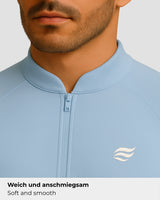 Light Natural Performance Quarter Zip - Light Blue
