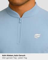 Light Natural Performance Quarter Zip - Hellblau