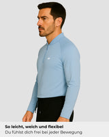Light Natural Performance Quarter Zip - Hellblau
