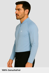 Light Natural Performance Quarter Zip - Hellblau