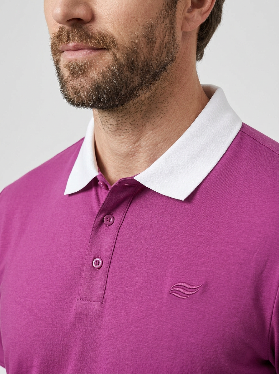Natural Performance Polo - Burgundy