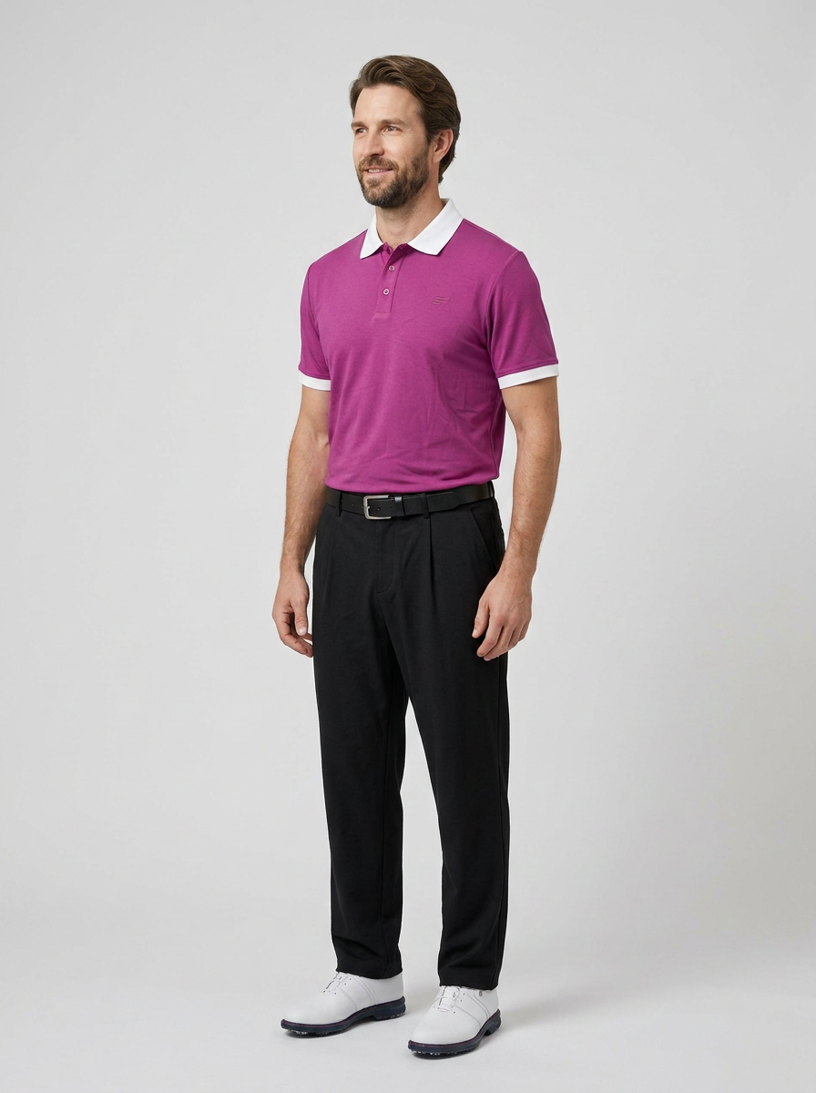 Natural Performance Polo - Burgundy
