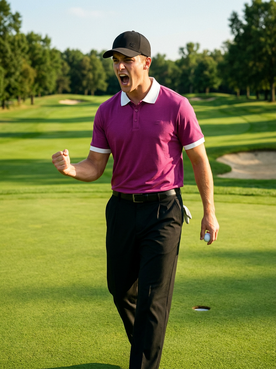 Natural Performance Polo - Burgundy
