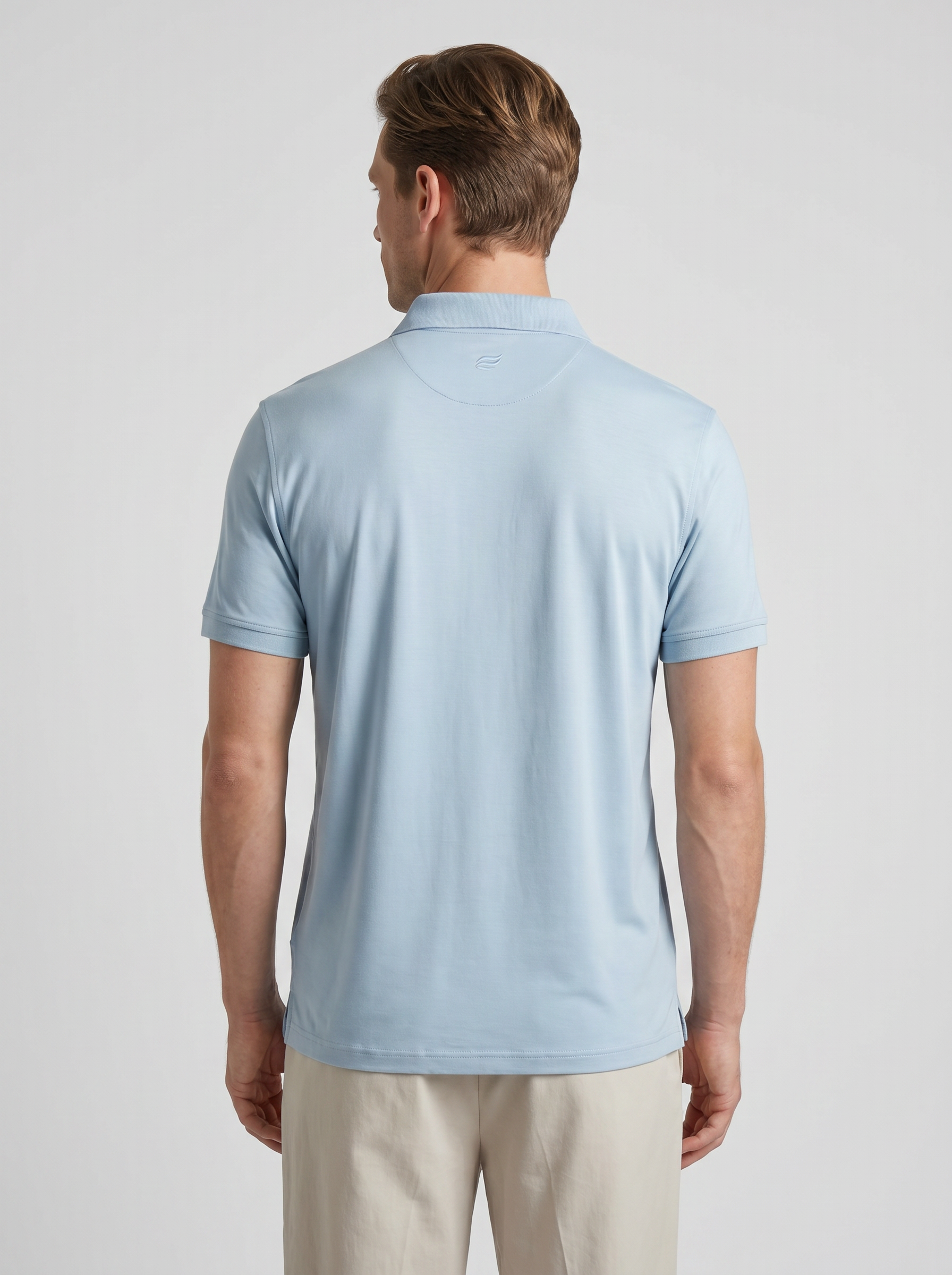 Natural Performance Polo - Light Blue