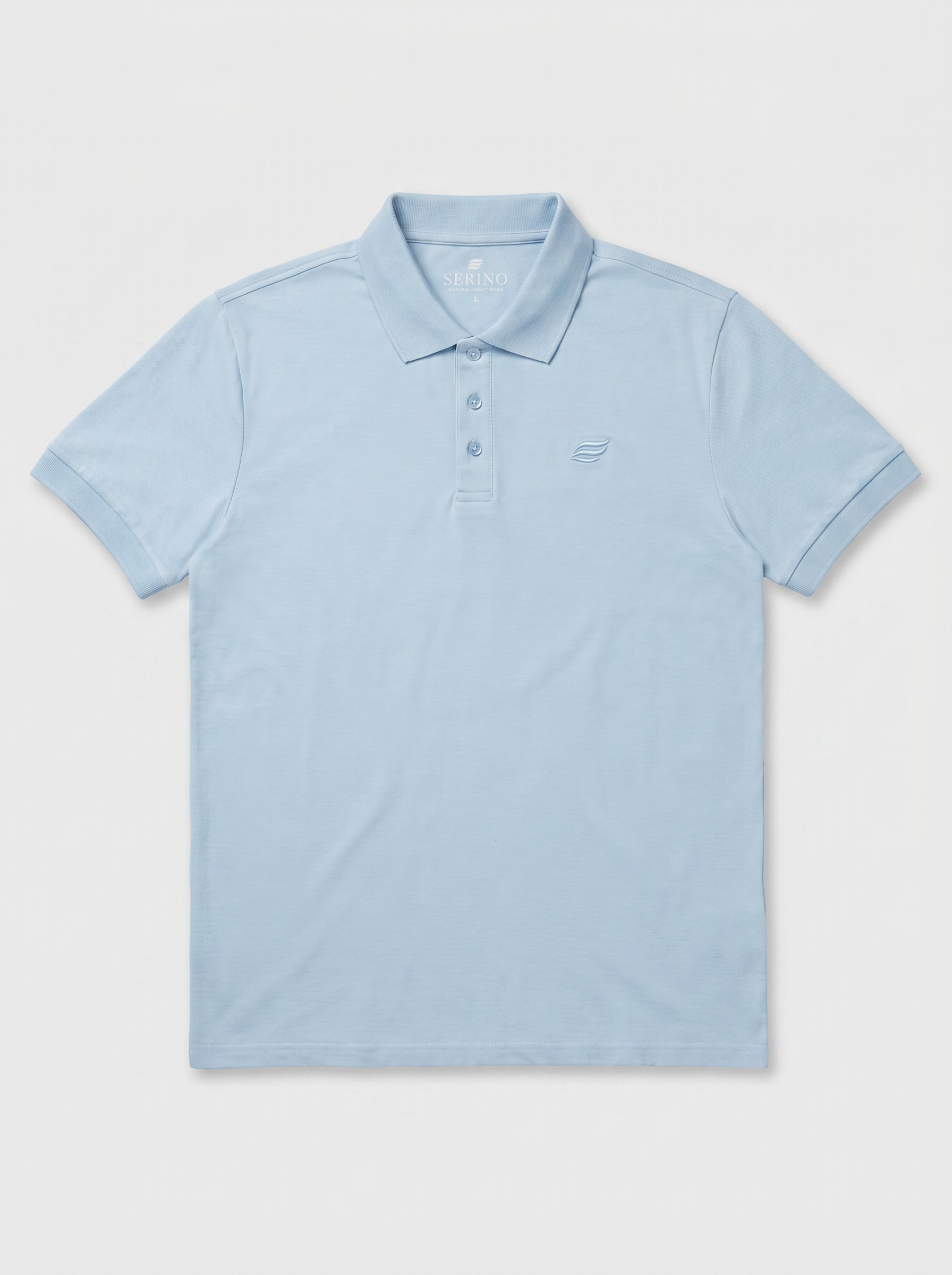 Natural Performance Polo - Light Blue
