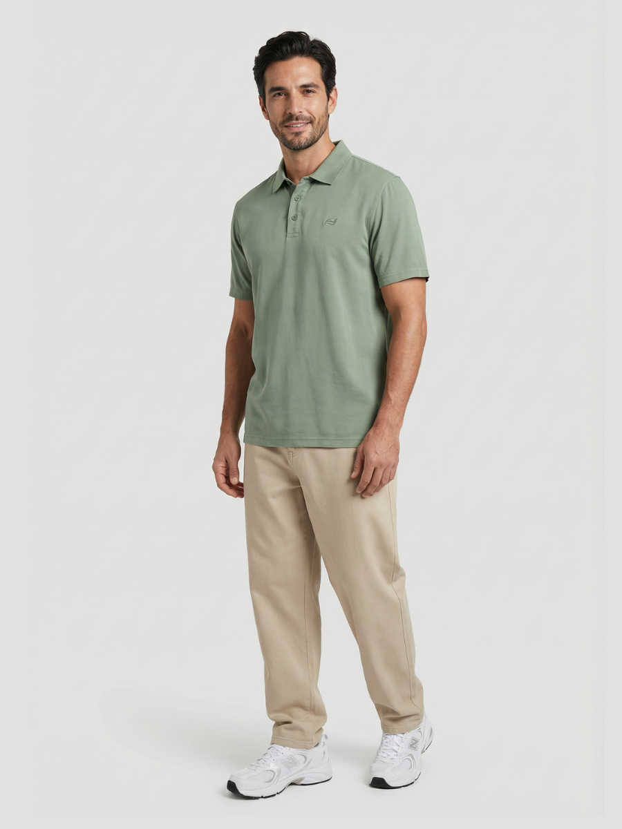 Natural Performance Polo - Salbeigrün