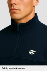 Heavy Natural Performance Quarter Zip - Navyblau