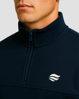 Natural Comfort Quarter Zip Sweater - Navy blue