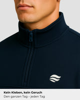 Heavy Natural Performance Quarter Zip - Navyblau
