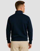 Natural Comfort Quarter Zip Sweater - Navy blue