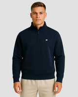 Natural Comfort Quarter Zip Sweater - Navy blue