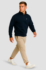 Heavy Natural Performance Quarter Zip - Navyblau