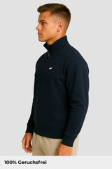 Heavy Natural Performance Quarter Zip - Navyblau