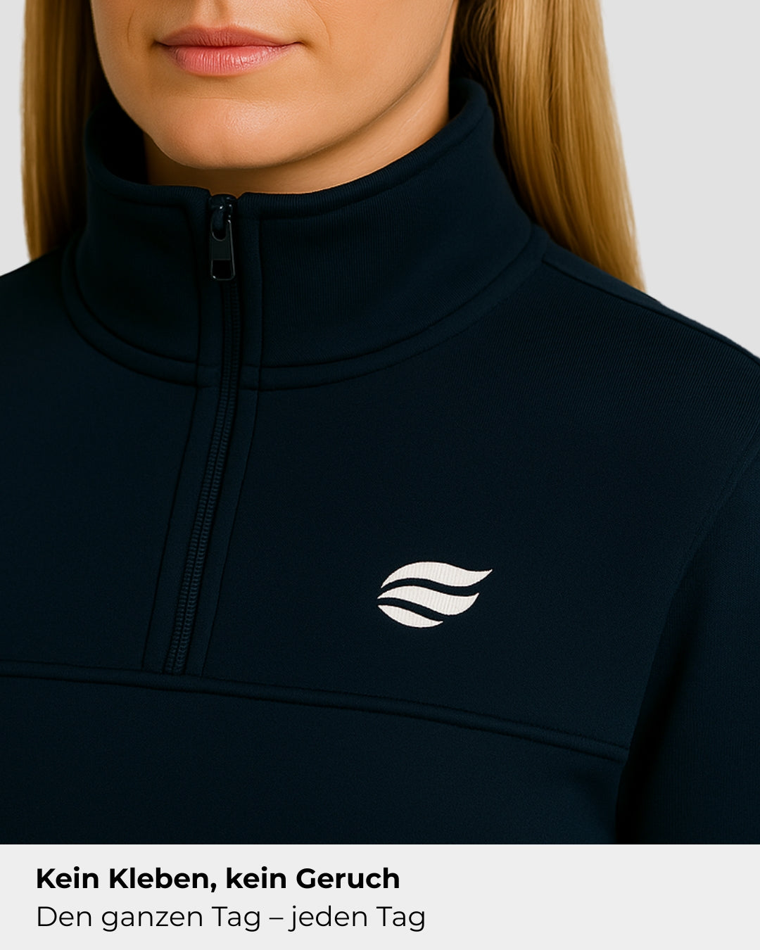 Heavy Natural Performance Quarter Zip - Navyblau
