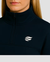 Natural Comfort Quarter Zip Sweater - Navy blue