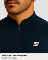 Light Natural Performance Quarter Zip - Navy blue