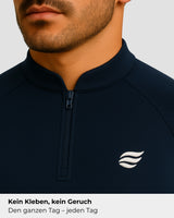 Light Natural Performance Quarter Zip - Navyblau