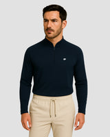Light Natural Performance Quarter Zip - Navy blue