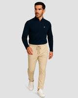 Light Natural Performance Quarter Zip - Navyblau