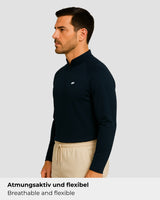 Light Natural Performance Quarter Zip - Navy blue