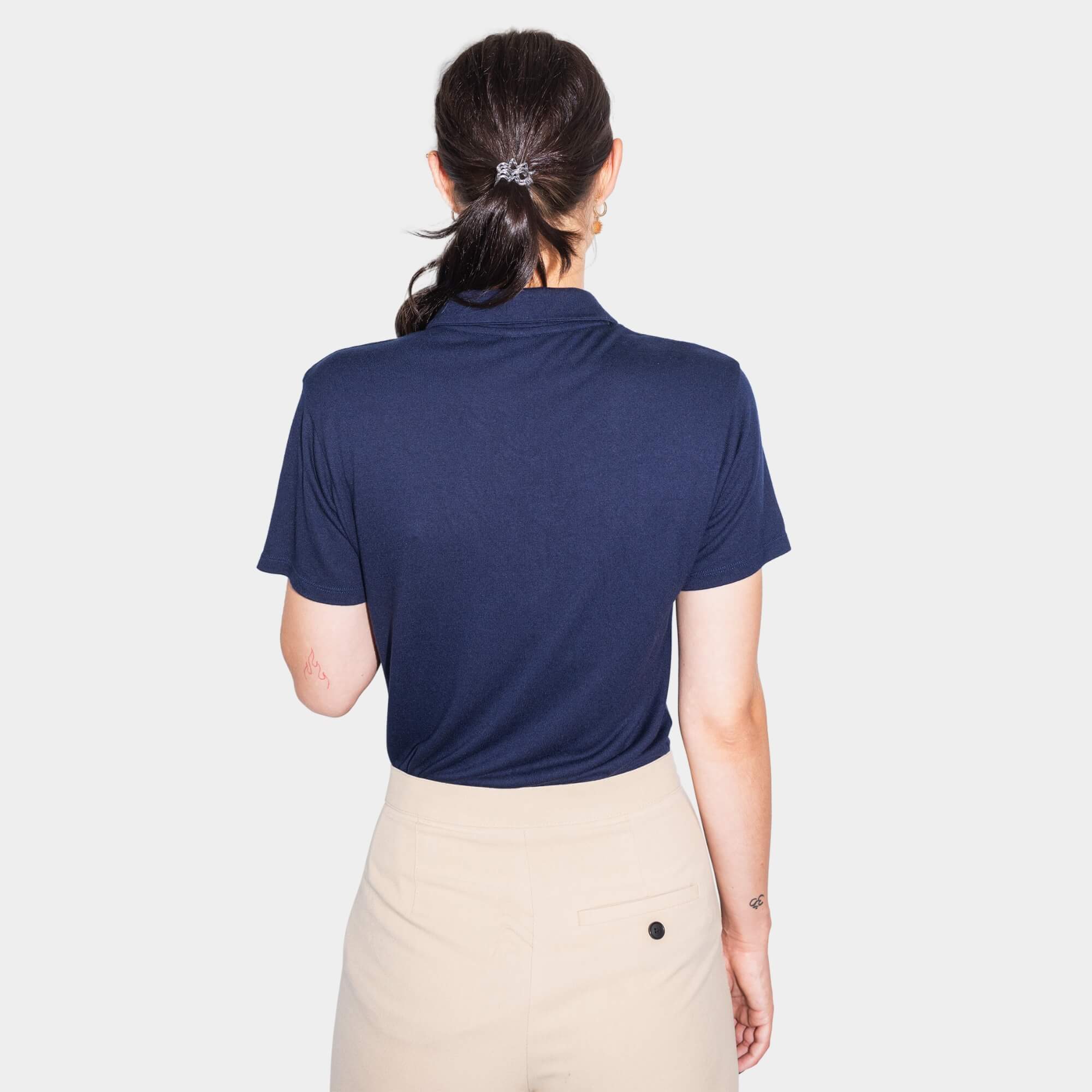 Oversized TENCEL™ Polo - Navyblau