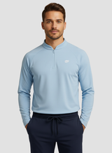 Lightweight Natural Performance Quarter Zip - Hellblau
