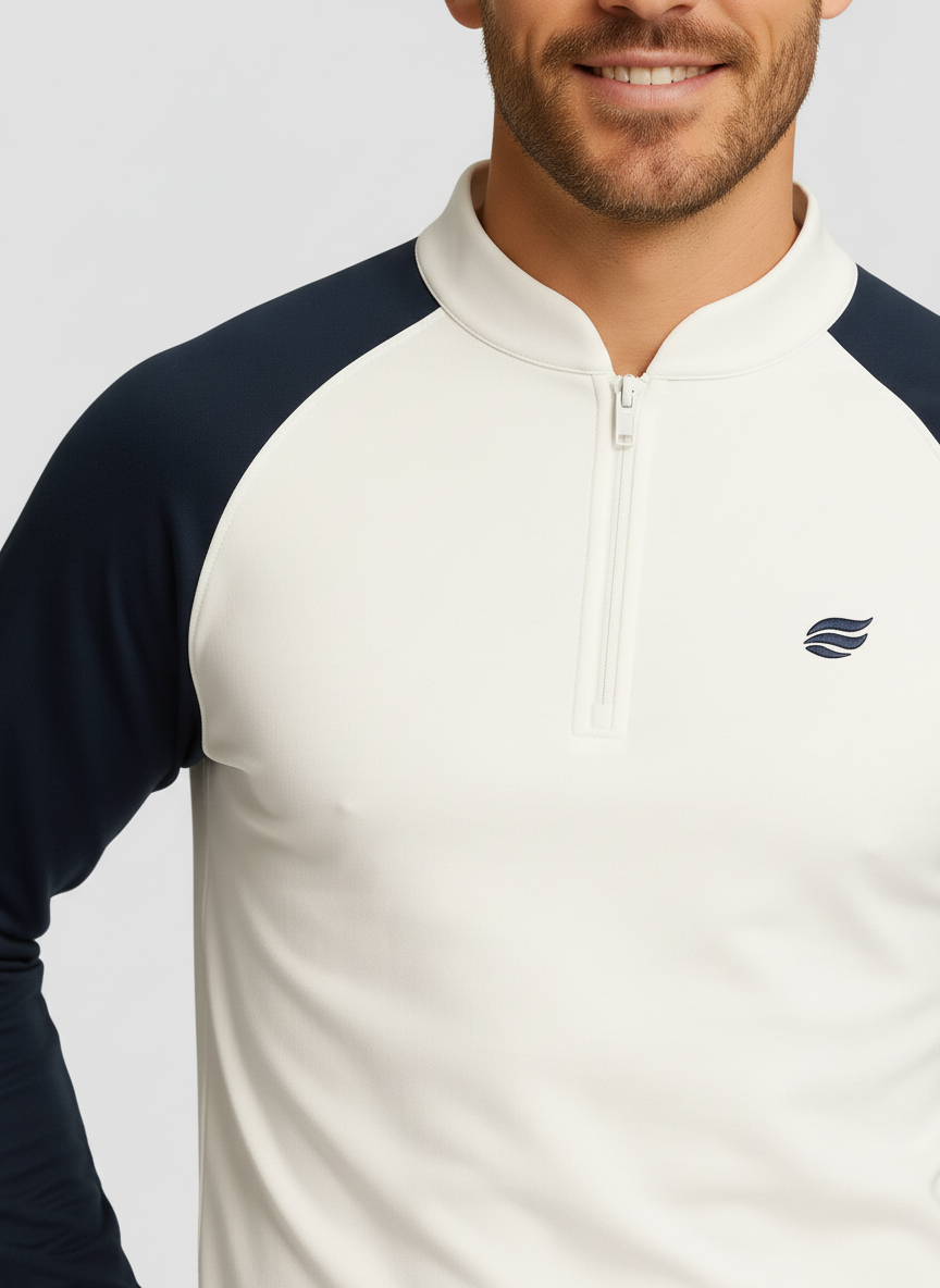 Lightweight Natural Performance Quarter Zip - Weiß