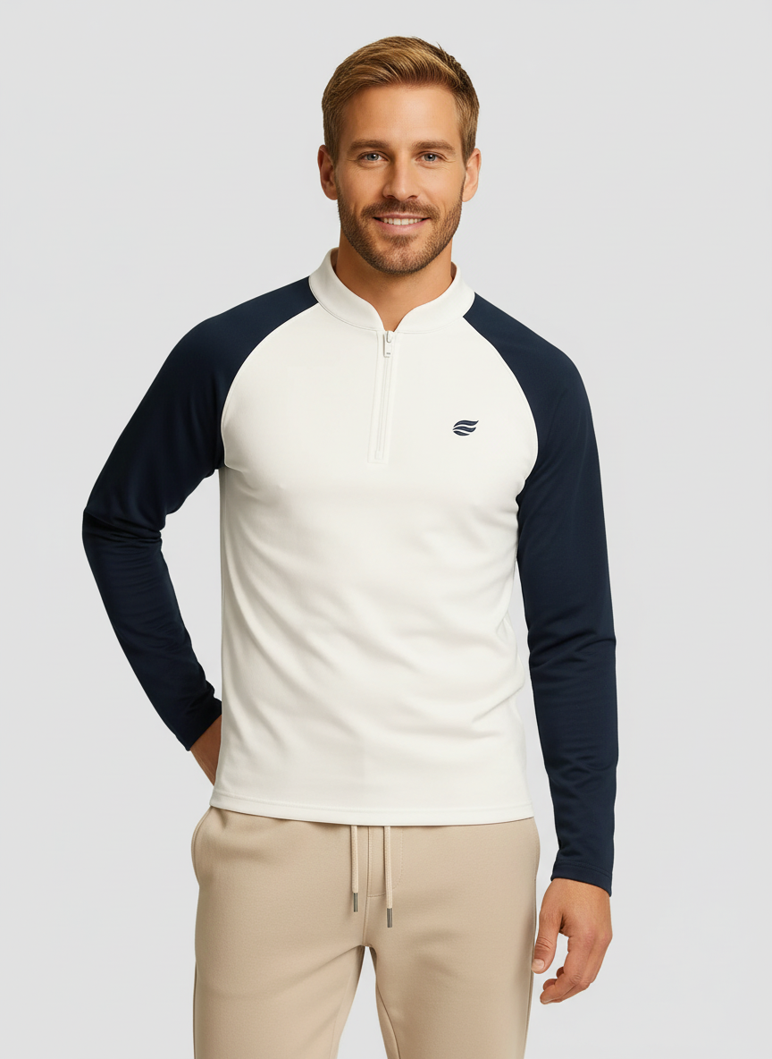 Lightweight Natural Performance Quarter Zip - Weiß