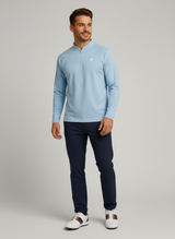 Lightweight Natural Performance Quarter Zip - Hellblau