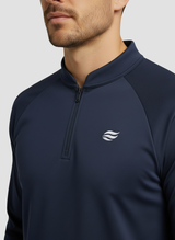 Lightweight Natural Performance Quarter Zip - Navyblau