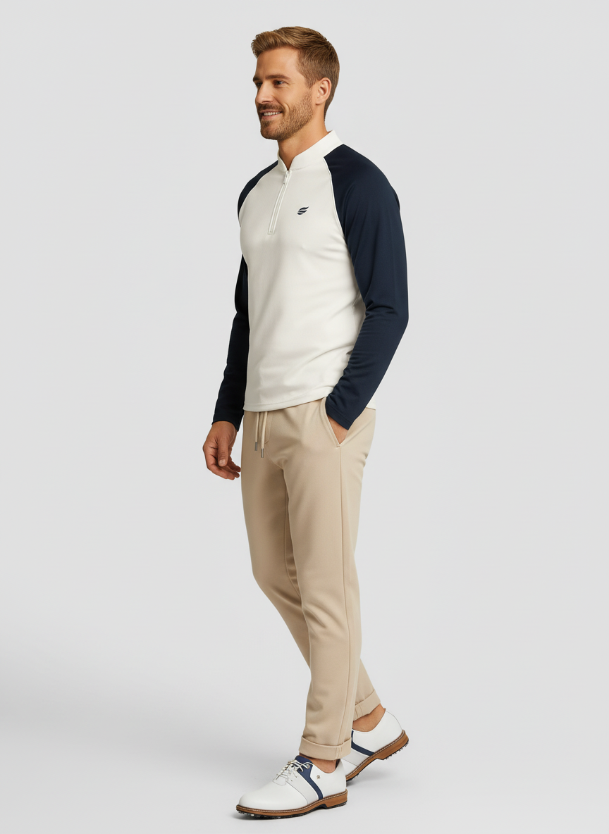 Lightweight Natural Performance Quarter Zip - Weiß