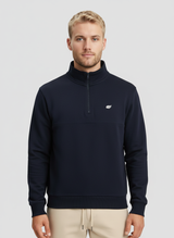 Natural Comfort Quarter Zip Sweater - Navyblau