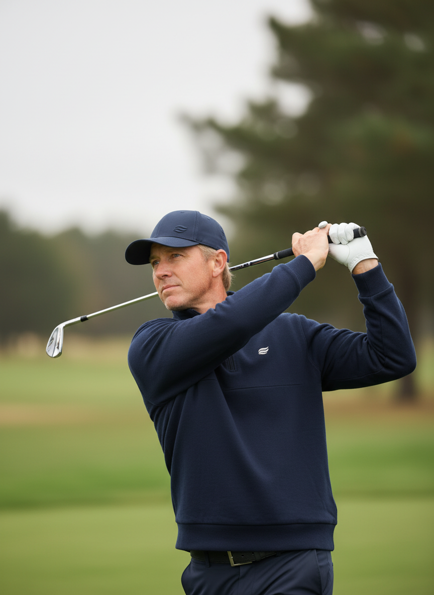 Natural Comfort Quarter Zip Sweater - Navyblau