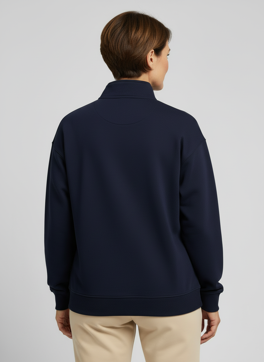 Natural Comfort Quarter Zip Sweater - Navyblau